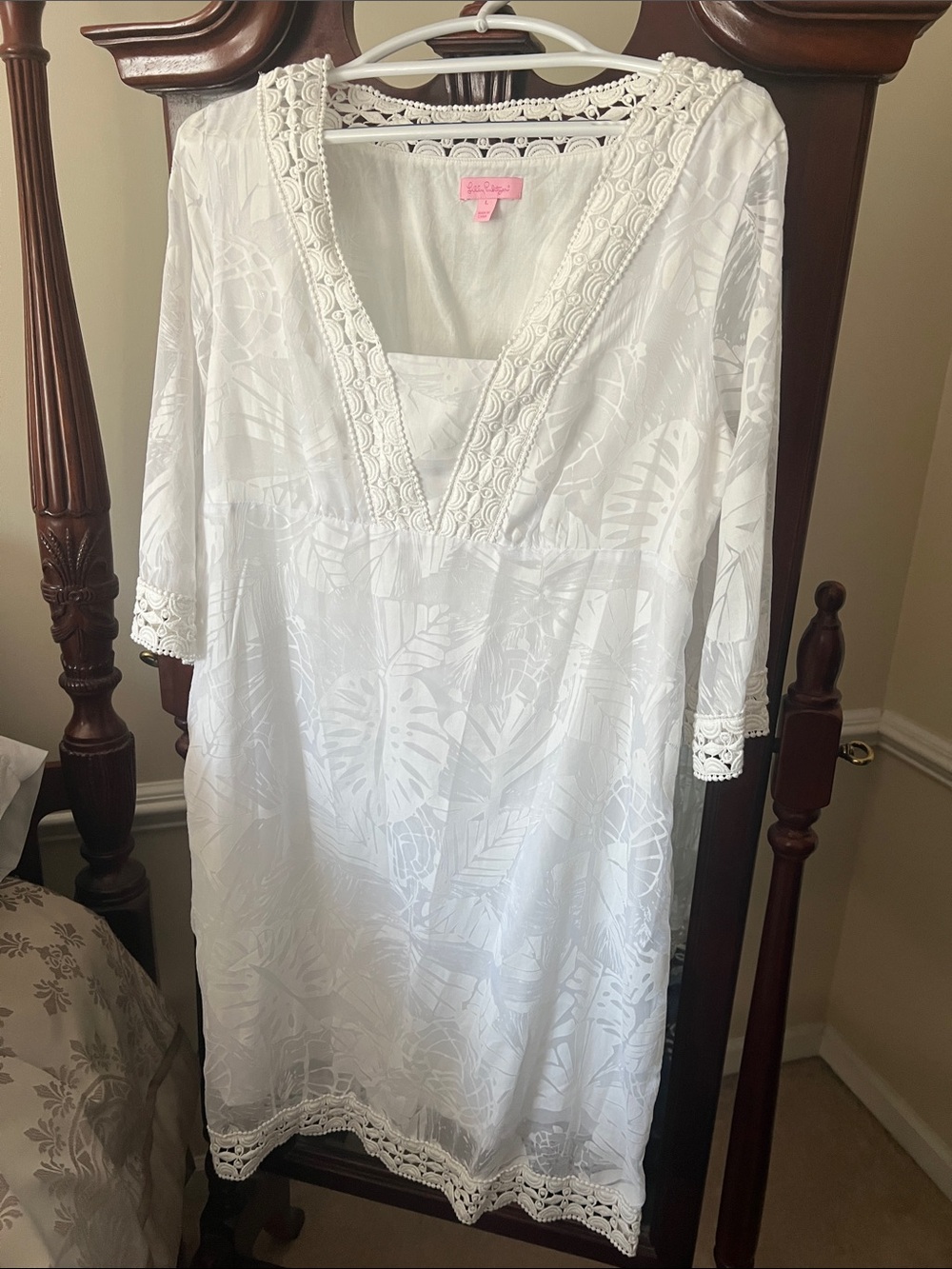 Women’s White Crochet-Trim dress